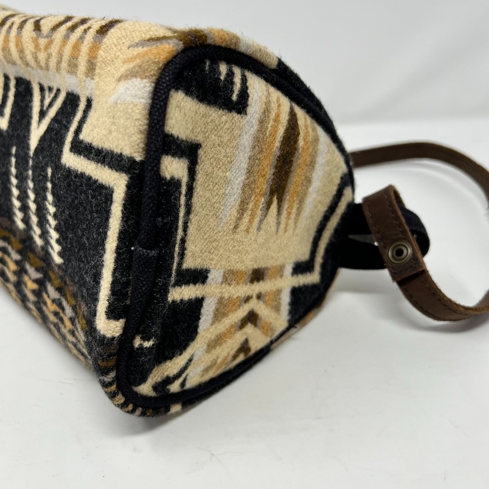 Pendleton Harding Oxford Mix Wool Dopp Bag Leather Strap Crossbody Purse - Picture 8 of 16